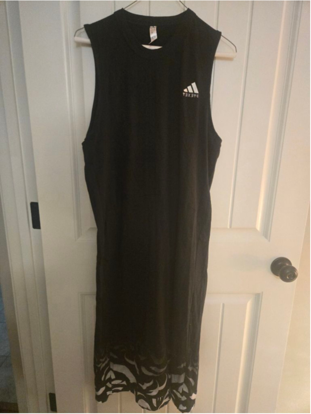 Women's Adidas Black Panther Black White Midi Dress M